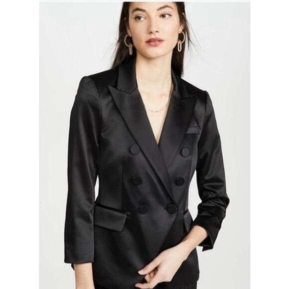 Veronica Beard Satin Empire Dickey Blazer Size 2 Black Cocktail‎ Evening - Picture 1 of 10